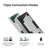 Keychron Q5 HE QMK Wireless Custom Keyboard Wit, US lay-out (QWERTY), Gateron Double-Rail Magnetic Nebula, 96%, RGB leds, 96%, OSA double-shot PBT, hot swap, Knob, 2.4GHz | Bluetooth 5.1 | USB-C