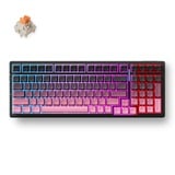 MCHOSE G98 Pro Black Pink Flame Orange Wireless Tri-Mode Custom Mechanical RGB gaming toetsenbord Zwart, US lay-out (QWERTY), TTC Flame Orange, RGB, Hot swap, Side engraved PBT, draadloos | Bluetooth | USB-C