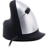 R-Go Tools HE Mouse, Linkshandig Zwart/zilver, 500 - 3500dpi, Large (Handlengte boven de 185mm)
