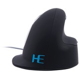 R-Go Tools HE Mouse, Linkshandig Zwart/zilver, 500 - 3500dpi, Large (Handlengte boven de 185mm)