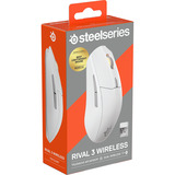 SteelSeries Rival 3 Wireless Gen 2 gaming muis Wit, 18.000 dpi, RGB, 2.4GHz / Bluetooth 5.0