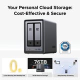 UGREEN DXP2800 incl. 2x Seagate IronWolf 4 TB harde schijf nas Grijs, 2,5GbE, HDMI, USB-C