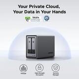 UGREEN DXP2800 incl. 2x Seagate IronWolf 4 TB harde schijf nas Grijs, 2,5GbE, HDMI, USB-C