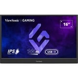 ViewSonic VX1654 draagbare gaming monitor 16"  Zwart, 1x Micro-HDMI, USB-C, sound, 144 Hz