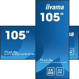 iiyama ProLite LH10551UWS-B1AG 105" Ultra Wide Public Display Zwart, HDMI, DisplayPort, USB-C, Audio, RJ-45 (LAN)