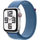 Apple Watch SE (2023) smartwatch Zilver/blauw, 44 mm, Geweven sportbandje, Aluminium, GPS + Cellular