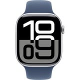 Apple Watch Series 10 smartwatch Zilver, Aluminium, 46 mm, sportbandje denim S/M