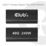 Club 3D CAC-2507 USB-C female adapter Zwart, 40G, 240W, 8K60Hz