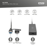 Digitus USB 3.0 hub 4-poorts, Slim Line usb-hub Zwart