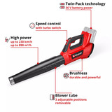EINHELL Accu Professional Bladblazer GP-LB 36/230 Li E BL-Solo Rood/zwart, Accu en oplader niet inbegrepen