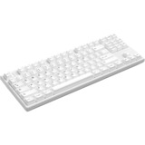 HelloGanss HS87T White RGB mechanisch toetsenbord Wit, US lay-out (QWERTY), Cherry MX Silent Red, 80% (TKL)	, RGB leds, PBT Doubleshot keycaps, hot swap, 2,4 GHz | Bluetooth | USB-C