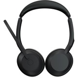 Jabra Evolve2 55, Incl. oplaadstandaard on-ear headset Zwart, Stereo, UC, USB-A, Link380a