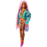 Mattel Barbie Extra Doll 10 - Floral-Print Jacket with DJ Mouse Pet Pop 