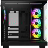 Thermaltake View 380 XL WS ARGB midi tower behuizing Zwart/houtkleur | 2x USB-A | 1x USB-C | RGB | Tempered Glass