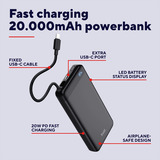 Trust Fiera Snelle powerbank, 20.000 mAh Zwart, USB-C