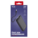 Trust Fiera Snelle powerbank, 20.000 mAh Zwart, USB-C