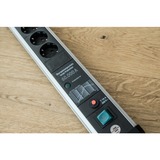 Brennenstuhl Premium-Protect-Line stekkerdoos 8-voudig met overspanningsbeveiliging stekkerdoos Zwart/aluminium