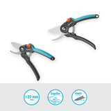 GARDENA Snoeischaar PremiumCut voor vers hout met bypass-snede Grijs/turquoise, 22 mm snoeidiameter
