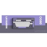 Iqunix OG80 Lavandin Wireless Mechanical Keyboard Lavendel, US lay-out (QWERTY), Cherry MX Red, 80% (TKL)	, Hot-swappable, PBT, 2.4GHz | Bluetooth 5.1 | USB-C