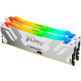 Kingston FURY Renegade RGB XMP 64 GB DDR5-6400 (2x 32 GB) werkgeheugen Wit, KF564C32RWAK2-64, XMP 3.0