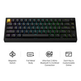 Lemokey P2 HE-P1 Wireless Magnetic Switch Custom Gaming Keyboard Wit, US lay-out, Gateron Double-Rail Magnetic Nebula, 65%, RGB leds, double-shot PBT, hot swap, Knob, 2.4GHz | Bluetooth 5.2 | USB-C