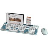 Qware Florence Draadloze Combo desktopset Lichtgroen, EU lay-out (QWERTY), Scissor switches, 80% (TKL)	, 1200 DPI, 2,4 GHz USB | Bluetooth