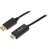 Sharkoon Adapterkabel Displayport 1.2 > HDMI 4K Zwart, 1 meter