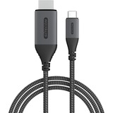 Sitecom USB-C naar HDMI 2.1 kabel Zwart/grijs, 1,8 meter