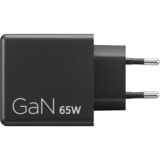Lenovo 65W Dual USB-C GaN oplader Zwart, 2x USB-C, Power Delivery