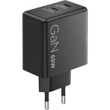 Lenovo Dual USB-C (65W) GaN Zwart, 2x USB-C, Power Delivery