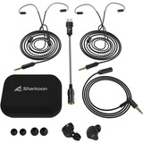 Sharkoon Stealthbite IEM in-ear oortjes Zwart, Pc, USB-A, UBS-C, 3,5 mm