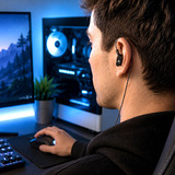 Sharkoon Stealthbite IEM in-ear oortjes Zwart, Pc, USB-A, UBS-C, 3,5 mm