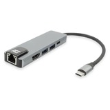 ACT Connectivity USB-C 4K docking station voor 1 HDMI monitor, ethernet, USB-A, PD pass-through Grijs