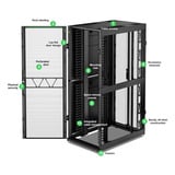 APC NetShelter SX, Networking Rack Enclosure, 42U, 1991H x 750W x 1200D mm server rack Zwart/groen, AR3340B2