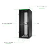 APC NetShelter SX, Networking Rack Enclosure, 42U, 1991H x 750W x 1200D mm server rack Zwart/groen, AR3340B2