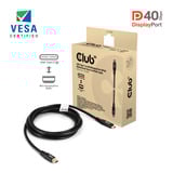 Club 3D USB-C naar MiniDisplayPort DP40 bidirectioneel adapter Zwart, 2 meter, Vesa-gecertificeerd