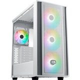 Cooler Master MasterBox 600 midi tower behuizing Wit | 2x USB-A | 1x USB-C | RGB | Tempered Glass