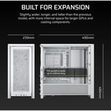 Corsair FRAME 4000D RS midi tower behuizing Wit | 2x USB-A | 1x USB-C | Tempered Glass