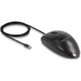 DeLOCK Optical USB Type-C Desktop Mouse – Silent Zwart, 1200 dpi