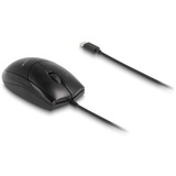 DeLOCK Optical USB Type-C Desktop Mouse – Silent Zwart, 1200 dpi