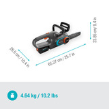 GARDENA Accukettingzaag PowerSaw 250/18V Grijs/turquoise, Accu en oplader inbegrepen, POWER FOR ALL ALLIANCE