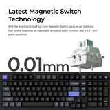 Keychron Q5 HE 8K Magnetic Switch Keyboard, toetsenbord Wit, US lay-out, Keychron Ultra-Fast Lime, RGB leds, 96%, OSA double-shot PBT, hot swap, Knob