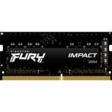Kingston FURY Impact 32 GB DDR4-3200 (1x 32 GB) laptopgeheugen Zwart, KF432S20IB/32, SO-DIMM, XMP 2.0