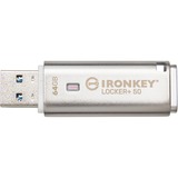 Kingston IronKey Locker+ 50 64 GB usb-stick aluminium, USB-A 3.2 Gen 1 (5 Gbit/s)