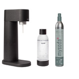 Mysoda Woody Black bruiswatertoestel Zwart, Incl. CO2-gascilinder & PET fles