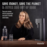 Mysoda Woody Black bruiswatertoestel Zwart, Incl. CO2-gascilinder & PET fles