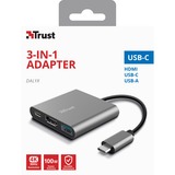 Trust Dalyx 3-in-1 Multiport USB-C Adapter aluminium