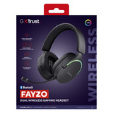 Trust GXT 491 Fayzo Draadloze gamingheadset over-ear gaming headset Zwart, 2.4 GHz, Bluetooth