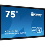iiyama ProLite TE7514MIS-B2AG 75" 4K Ultra HD Public Display Zwart, 4x HDMI, 1x DisplayPort, USB-A, USB-C, RJ-45, WLAN, Touch, Sound