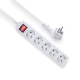 ACT Connectivity ACT Stekkerdoos platte stekker, 5 socket stekkerdoos Wit